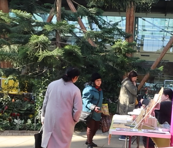 Group of people in the winter gardens